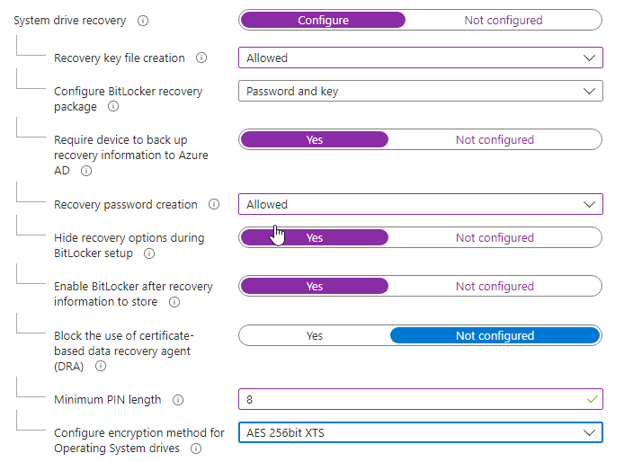 BitLocker removable drive settings